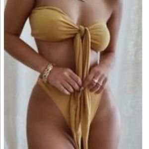 BRAND NEW JLUX Bandeau Bikini (mustard color)